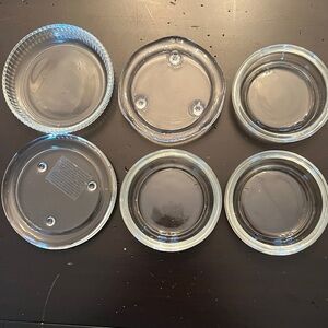 Set of 6 Glass Pillar Candle Plates Trivets